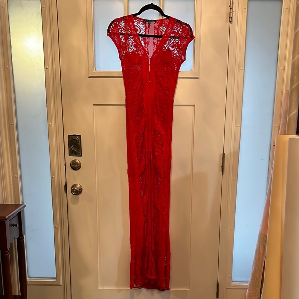 Elegant Red Lace Dress by For Love & Lemons